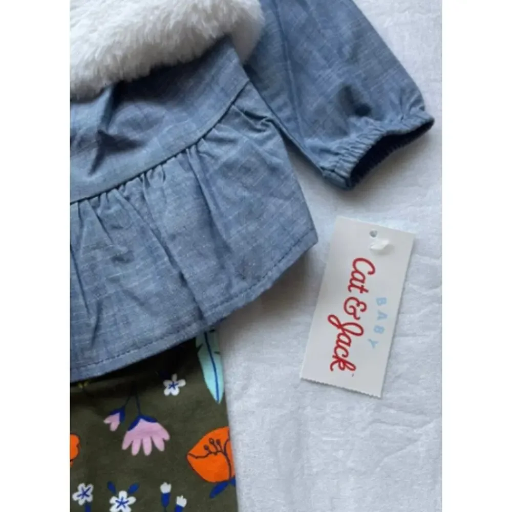Beautiful Cat & Jack little girls outfit, NEW Size 0-3 month